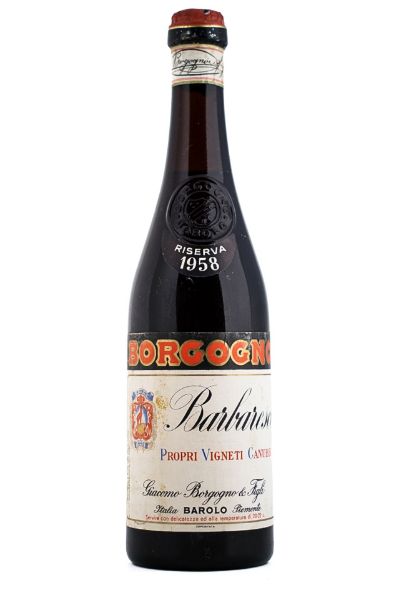 Picture of 1958 Borgogno Barbaresco Riserva Slightly stained label